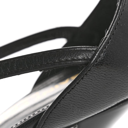 Saint Laurent Calfskin Cassandra 100 Ankle Strap Sandals 37 Black 9 of 10