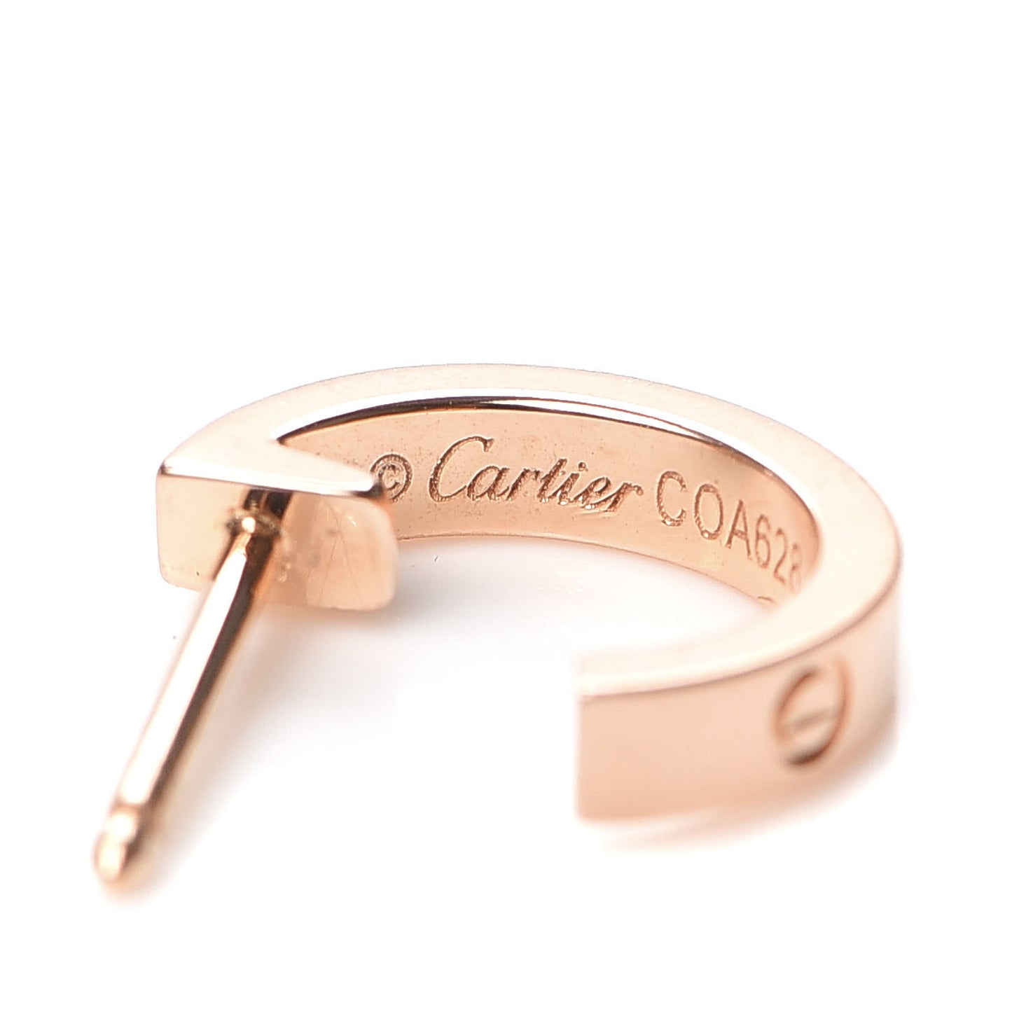 18K Pink Gold Small LOVE Hoop Earrings