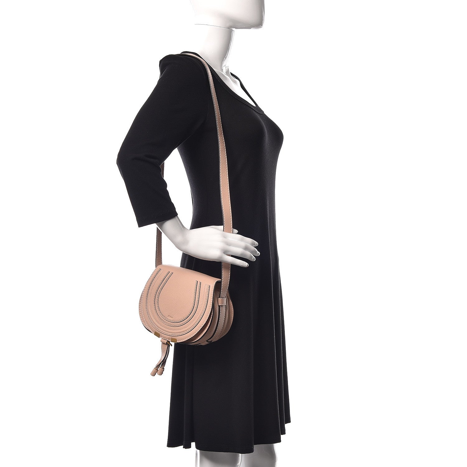 Chloe Calfskin Mini Marcie Round Crossbody Bag Blush Nude 2 of 10
