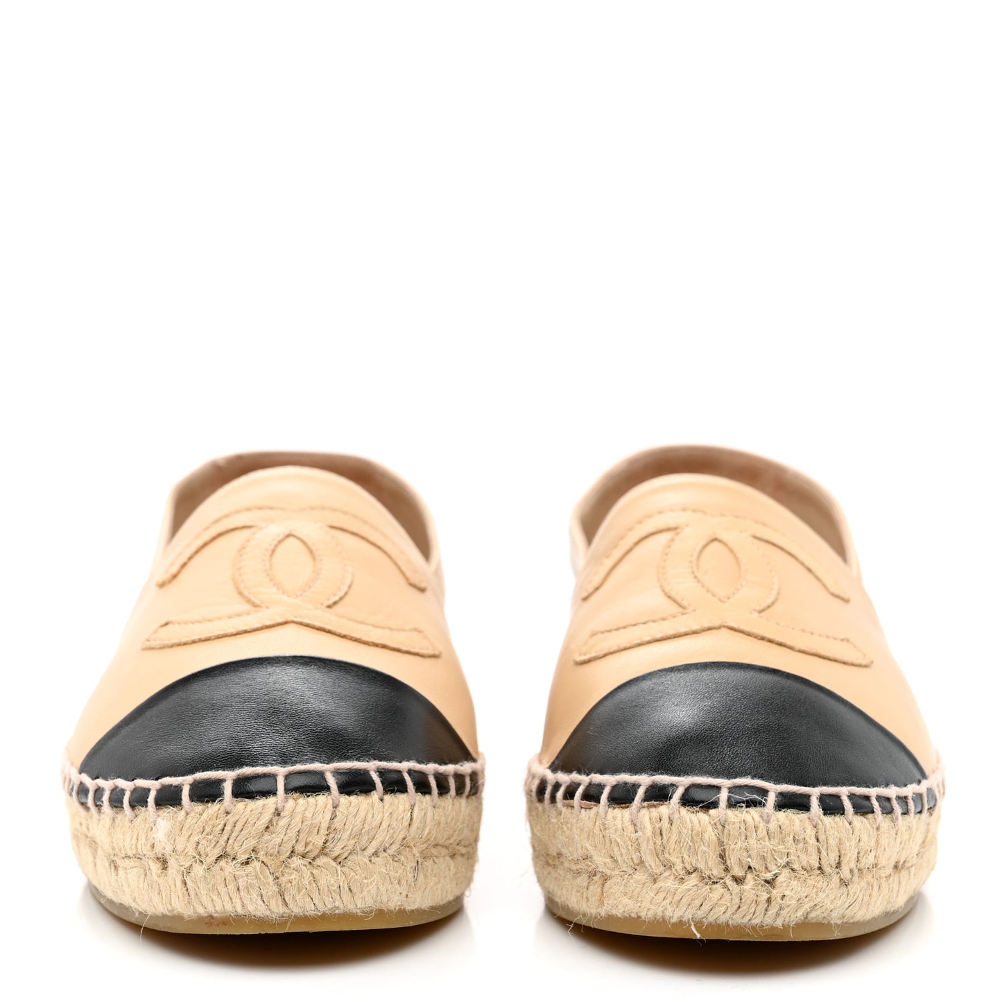 Lambskin CC Espadrilles 36 Beige Black