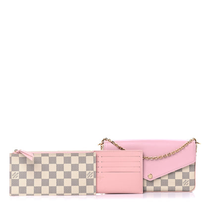 Louis Vuitton Damier Azur Calfskin Pochette Felicie Eau de Rose 1 of 7