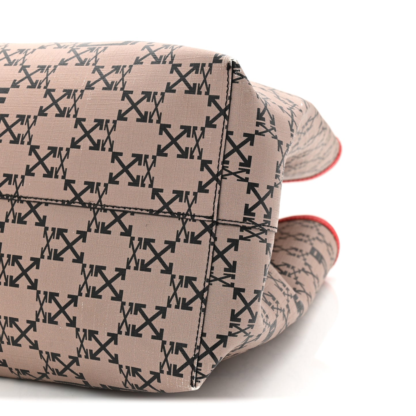 Coated Canvas Arrow Print Day Off Tote Bag Beige