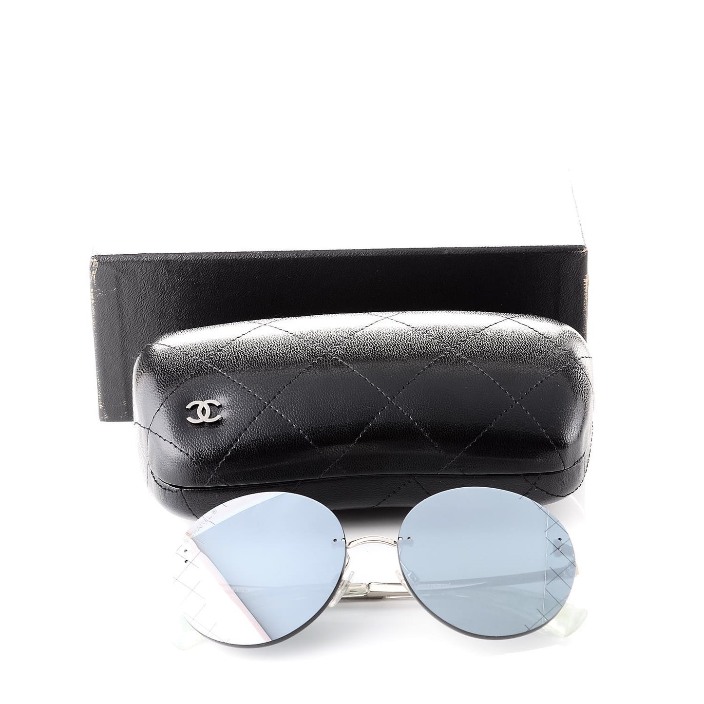 Metal Rimless Round Sunglasses 4216 Silver