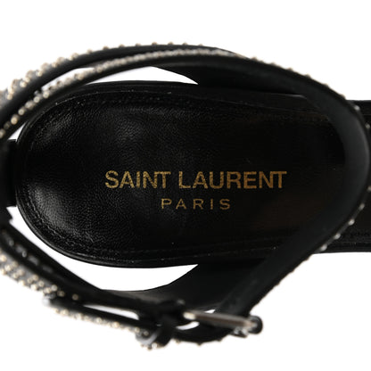 Saint Laurent Calfskin Studded Oak 75 Sandals 40 Black 6 of 9