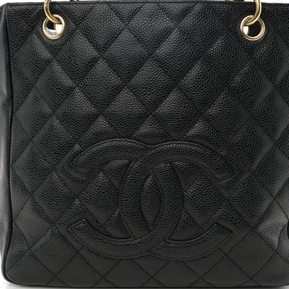 Chanel Caviar Quilted Petit Shopping Tote PST Black 8 of 12