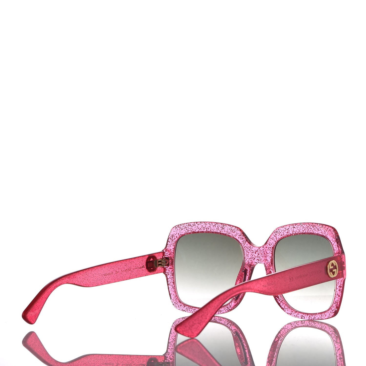 Gucci Square Frame GG 0036S Sunglasses Glitter Pink 4 of 7