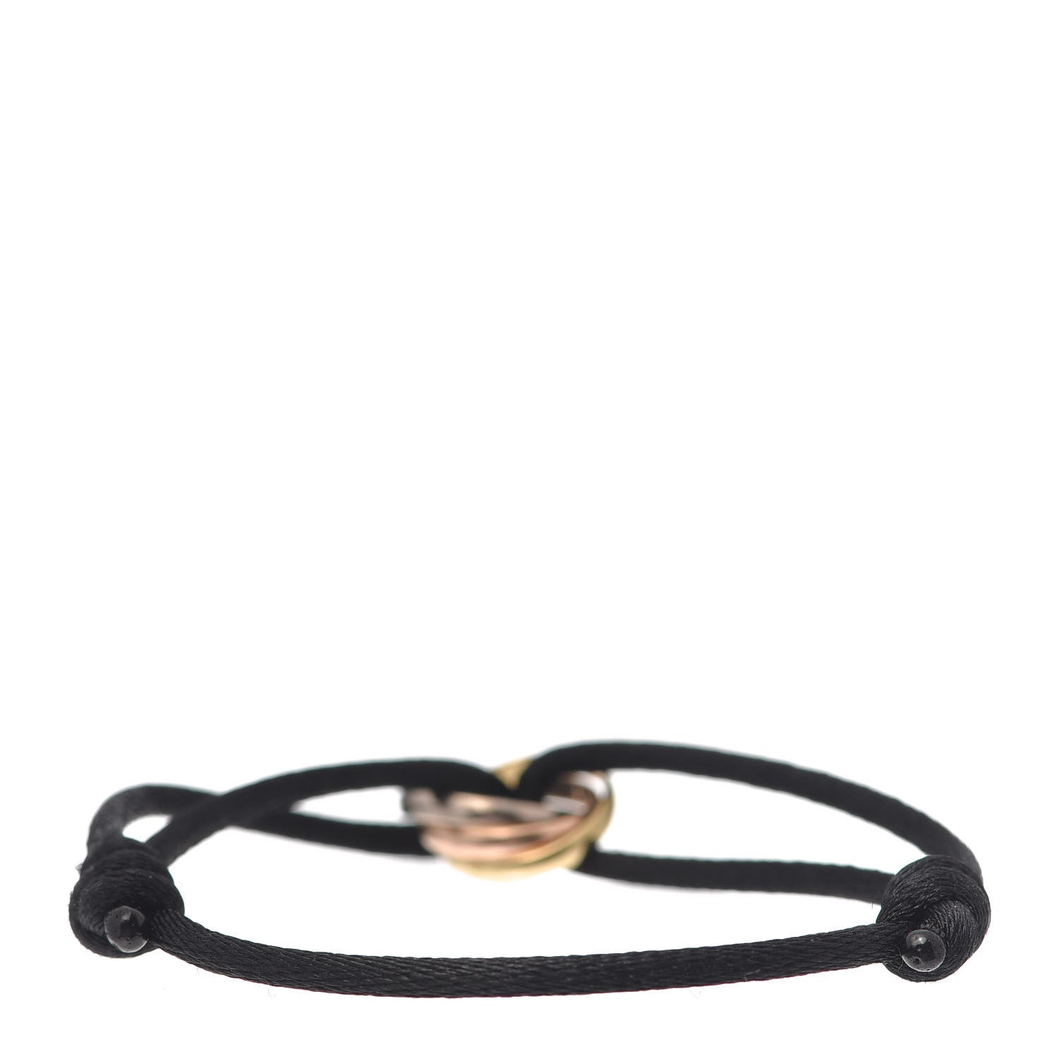 Cartier 18K Pink Yellow White Gold Trinity Adjustable Cord Bracelet Black 3 of 7