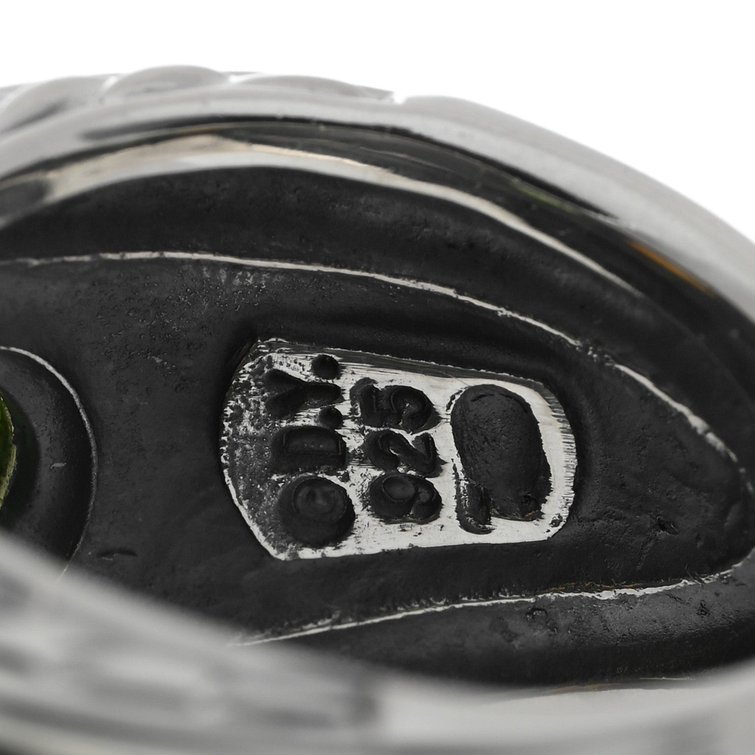 David Yurman Sterling Silver 14K Yellow Gold Citrine Peridot 17mm Renaissance Ring 54 7 4 of 4