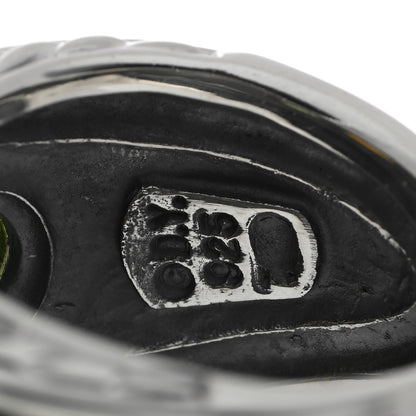 David Yurman Sterling Silver 14K Yellow Gold Citrine Peridot 17mm Renaissance Ring 54 7 4 of 4
