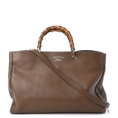 Gucci Cellarius Calfskin Large Bamboo Shopper Tote Acero 1 of 11
