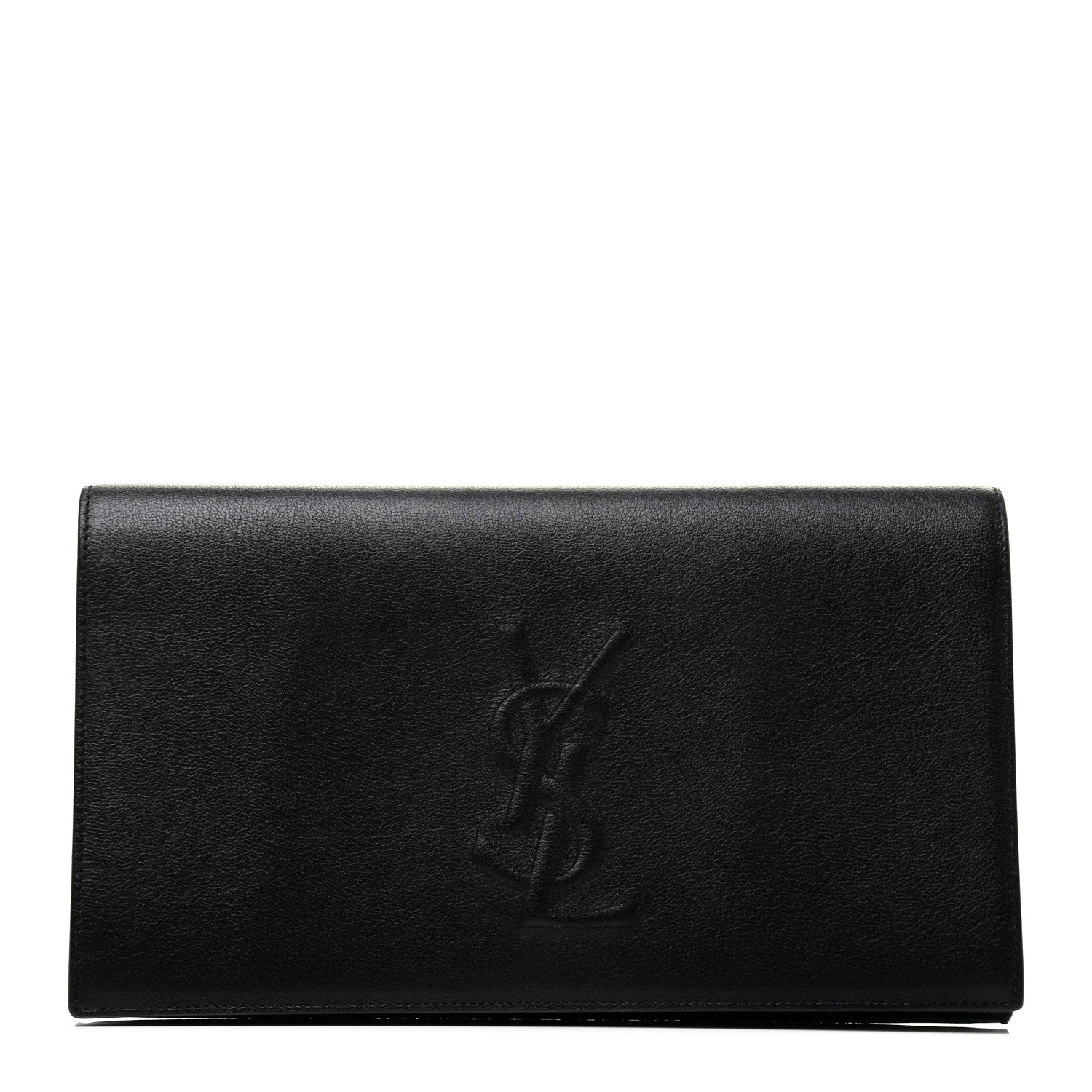 Saint Laurent Calfskin Monogram Large Belle De Jour Clutch Black 1 of 7