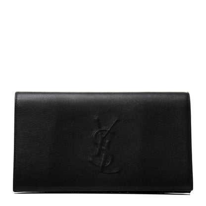 Saint Laurent Calfskin Monogram Large Belle De Jour Clutch Black 1 of 7