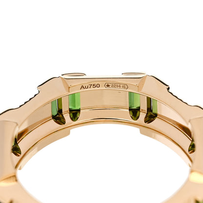 Gucci 18K Yellow Gold Green Tourmaline 6mm Link to Love Ring 49 5 4 of 5