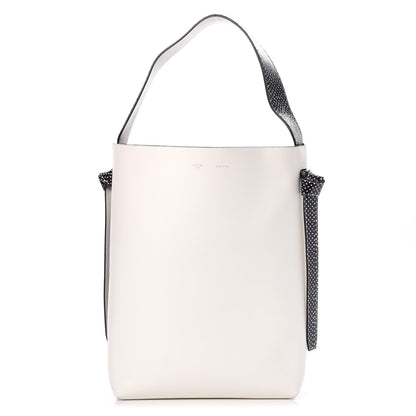 Celine Shiny Smooth Calfskin Small Twisted Cabas White Black 1 of 13