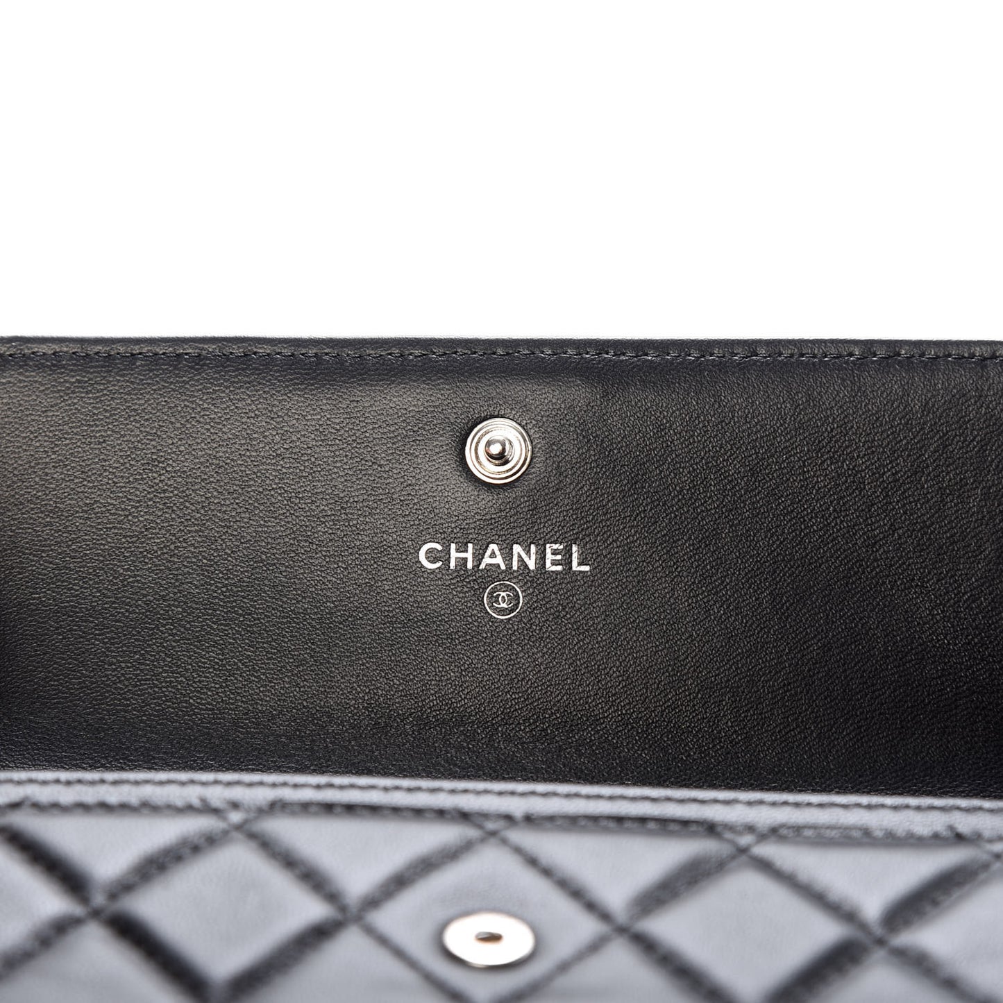 Lambskin Quilted Medium Boy Flap Wallet Black