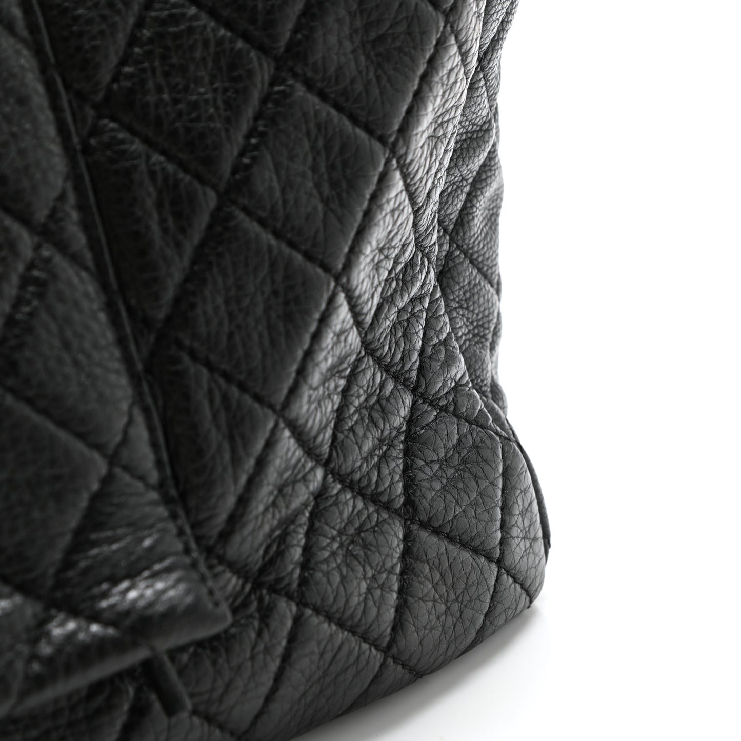 Calfskin Quilted XXL Travel Flap Bag Black