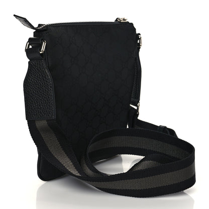 Gucci Nylon Monogram Mini Flat Messenger Bag Black 2 of 9