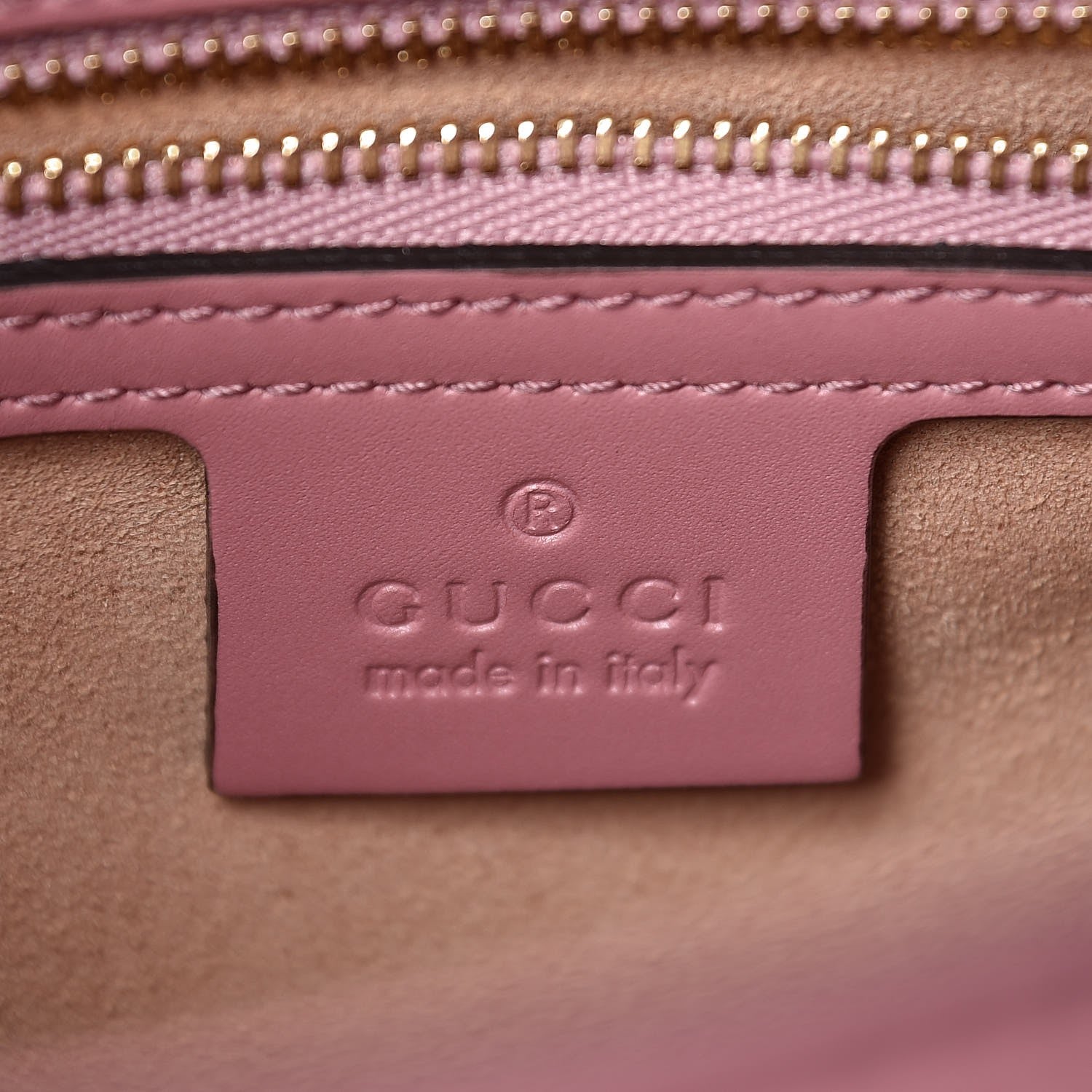 Gucci Guccissima Signature Small Zippered Bucket Tote Rose Baby Candy 7 of 8
