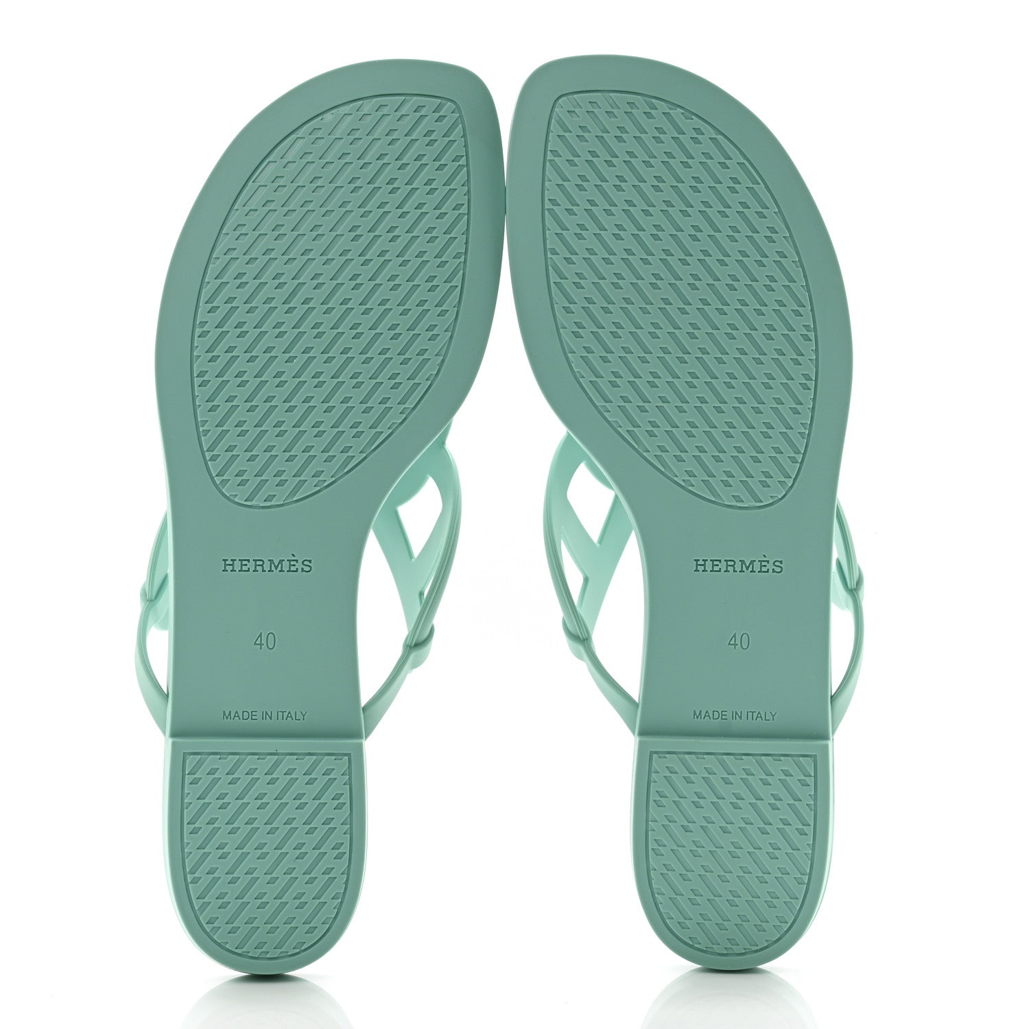 Hermes Rubber Womens Egerie Sandals 40 Vert Embrun 5 of 9