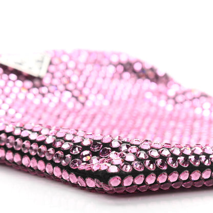 Prada Satin Crystal Metal Triangle Logo Chain Crossbody Handbag Rosa 8 of 9
