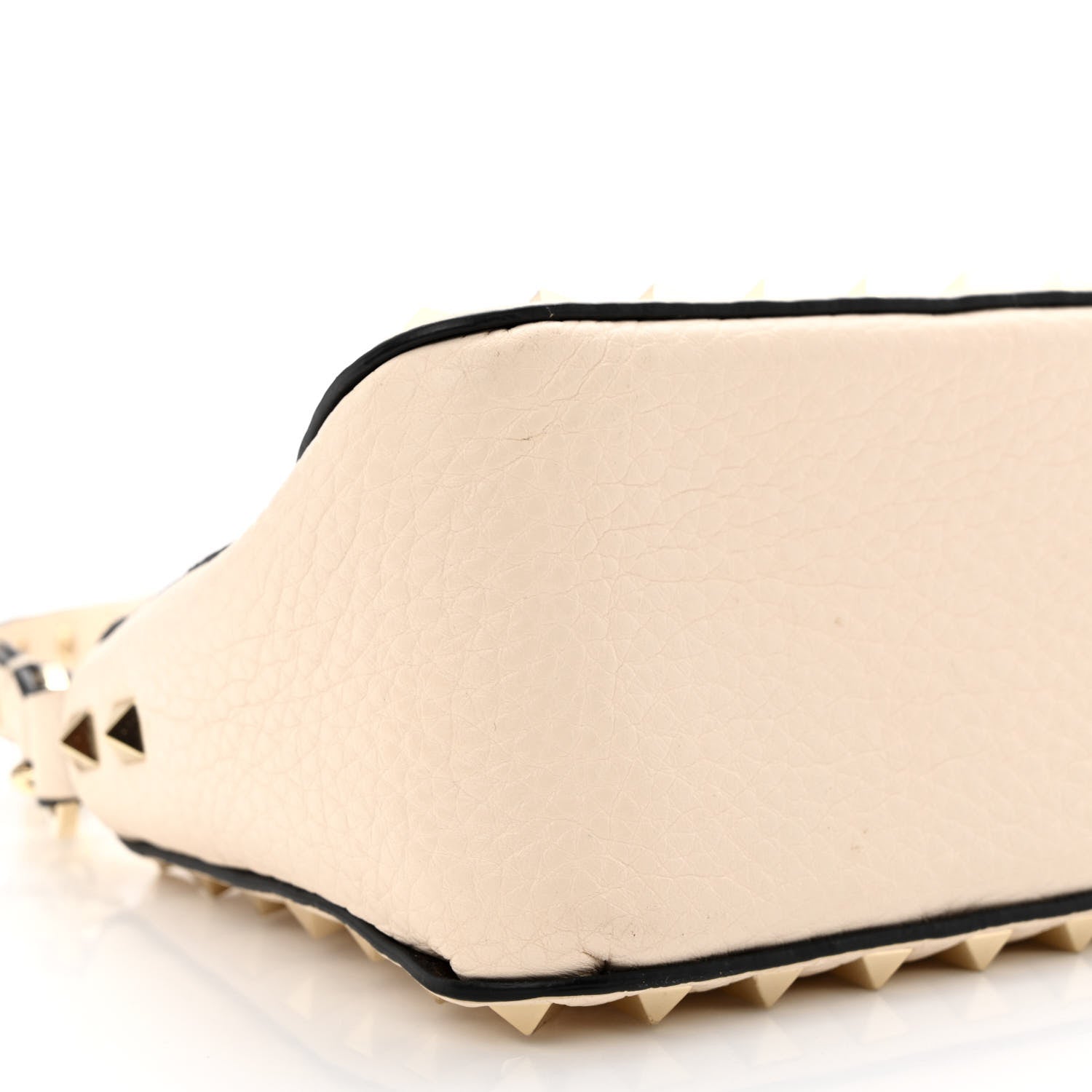 Valentino Garavani Pebbled Calfskin Small Rockstud Flip Lock Shoulder Bag Light Ivory 8 of 13