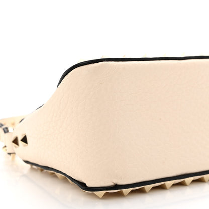 Valentino Garavani Pebbled Calfskin Small Rockstud Flip Lock Shoulder Bag Light Ivory 8 of 13