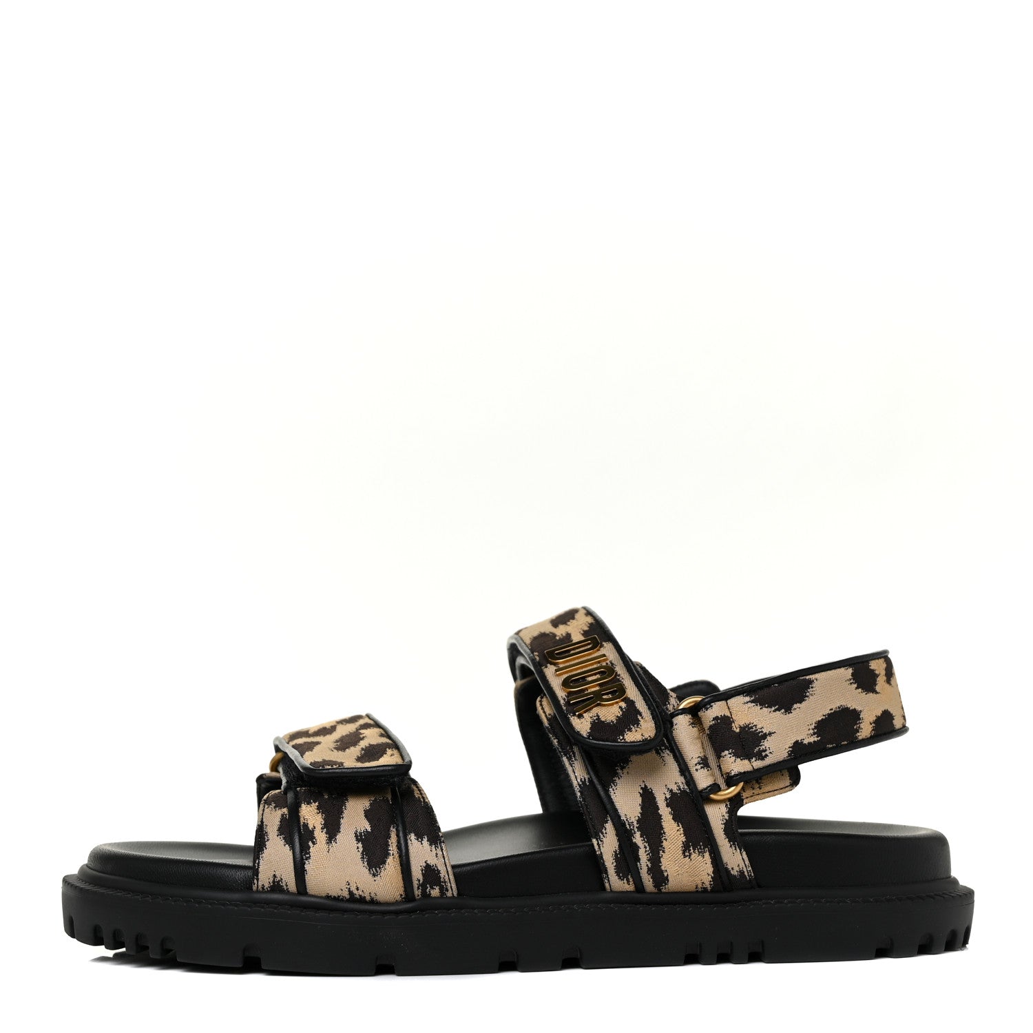Christian Dior Technical Fabric Mizza Print DiorAct Sandals 38 Beige Multicolor 1 of 12
