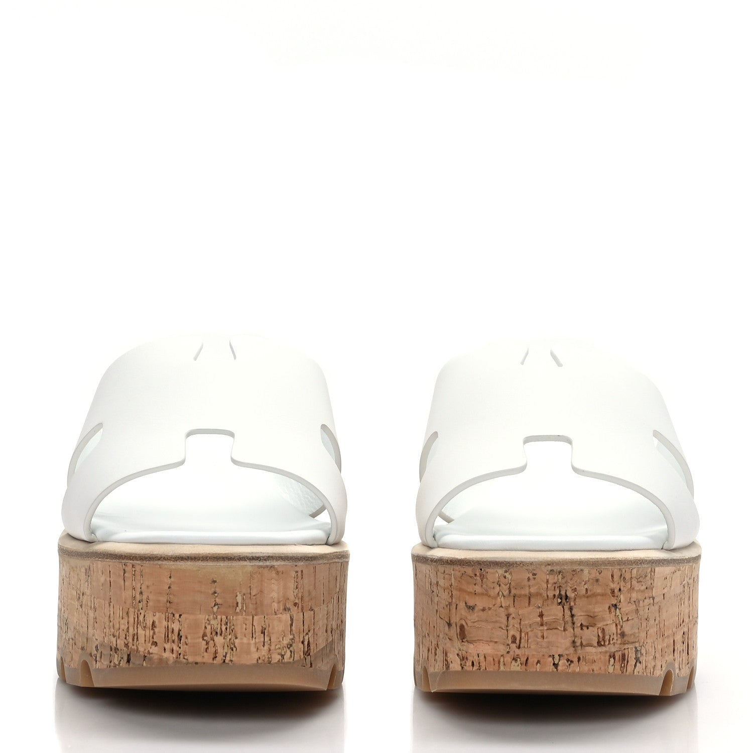 Hermes Calfskin Cork Eze 30 Sandals 39 White 2 of 9