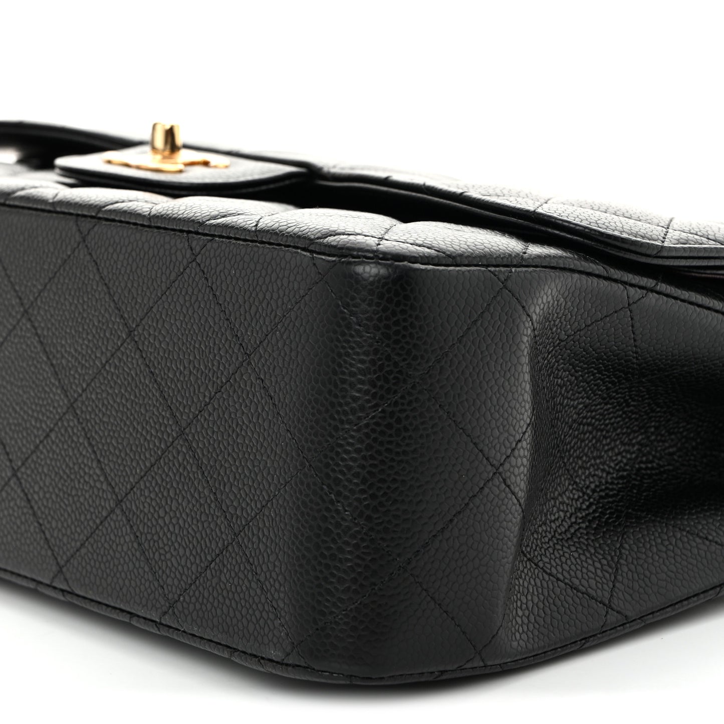 Caviar Quilted Jumbo Double Flap Black