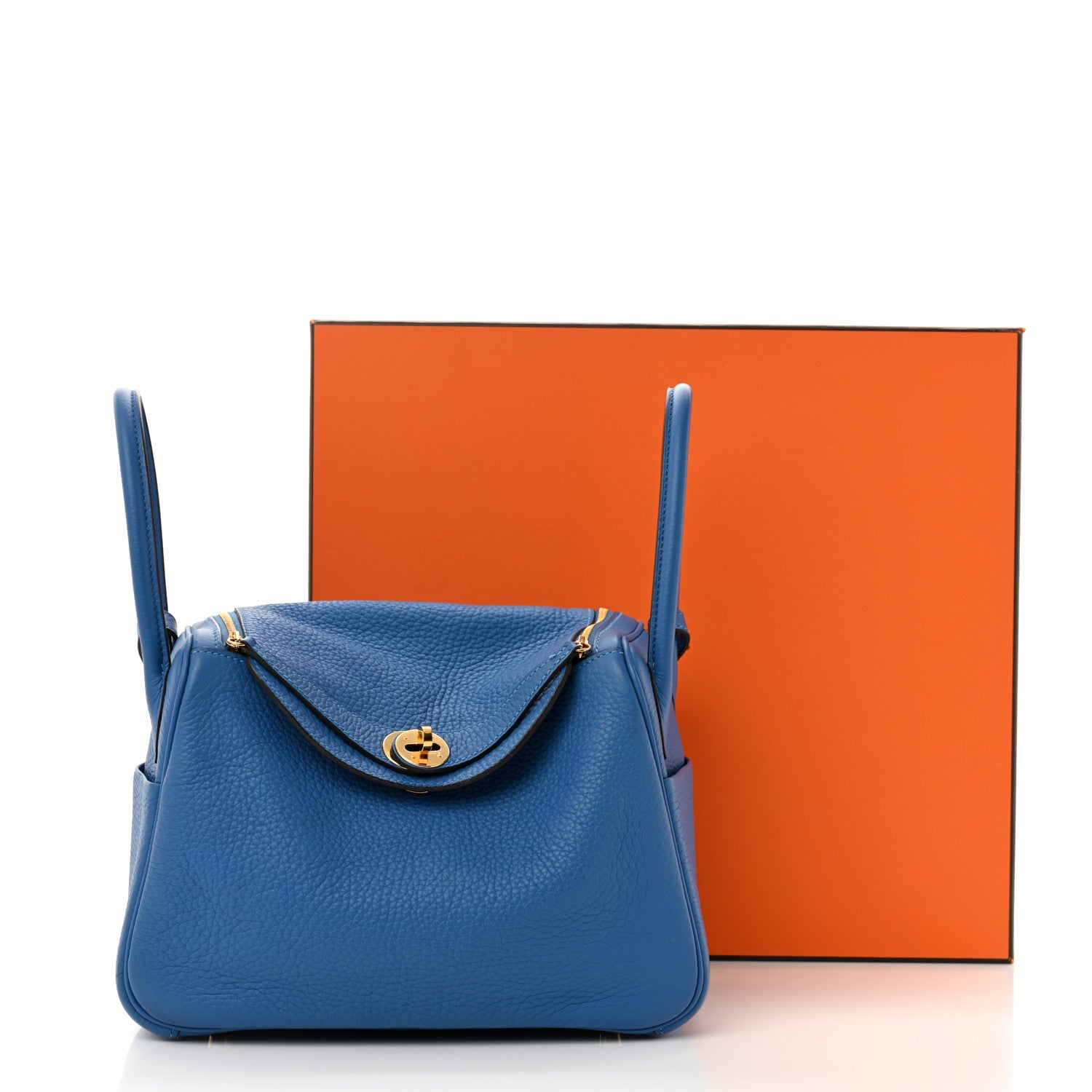 Hermes Taurillon Clemence Lindy 26 Bleu Frida 13 of 13