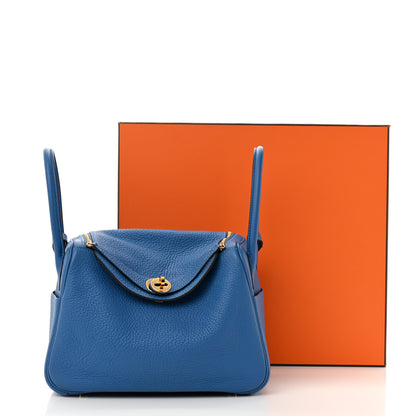 Hermes Taurillon Clemence Lindy 26 Bleu Frida 13 of 13