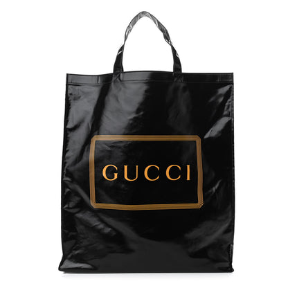 Gucci Patent Canvas Frame Logo Vertical Tote Black Crop 1 of 10