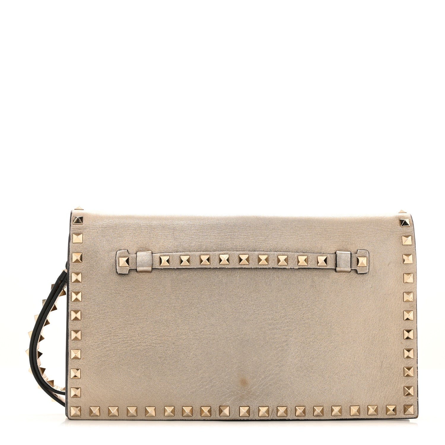 Valentino Garavani Metallic Nappa Rockstud Wristlet Clutch  Gold 1 of 12