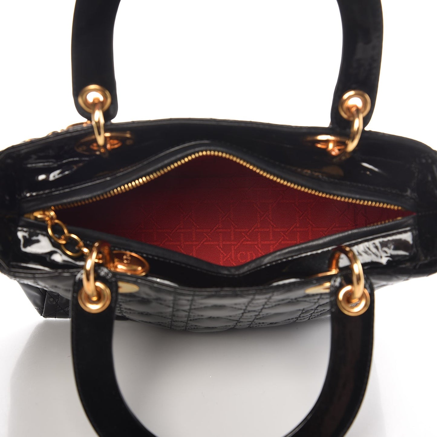Patent Cannage Medium Lady Dior Black