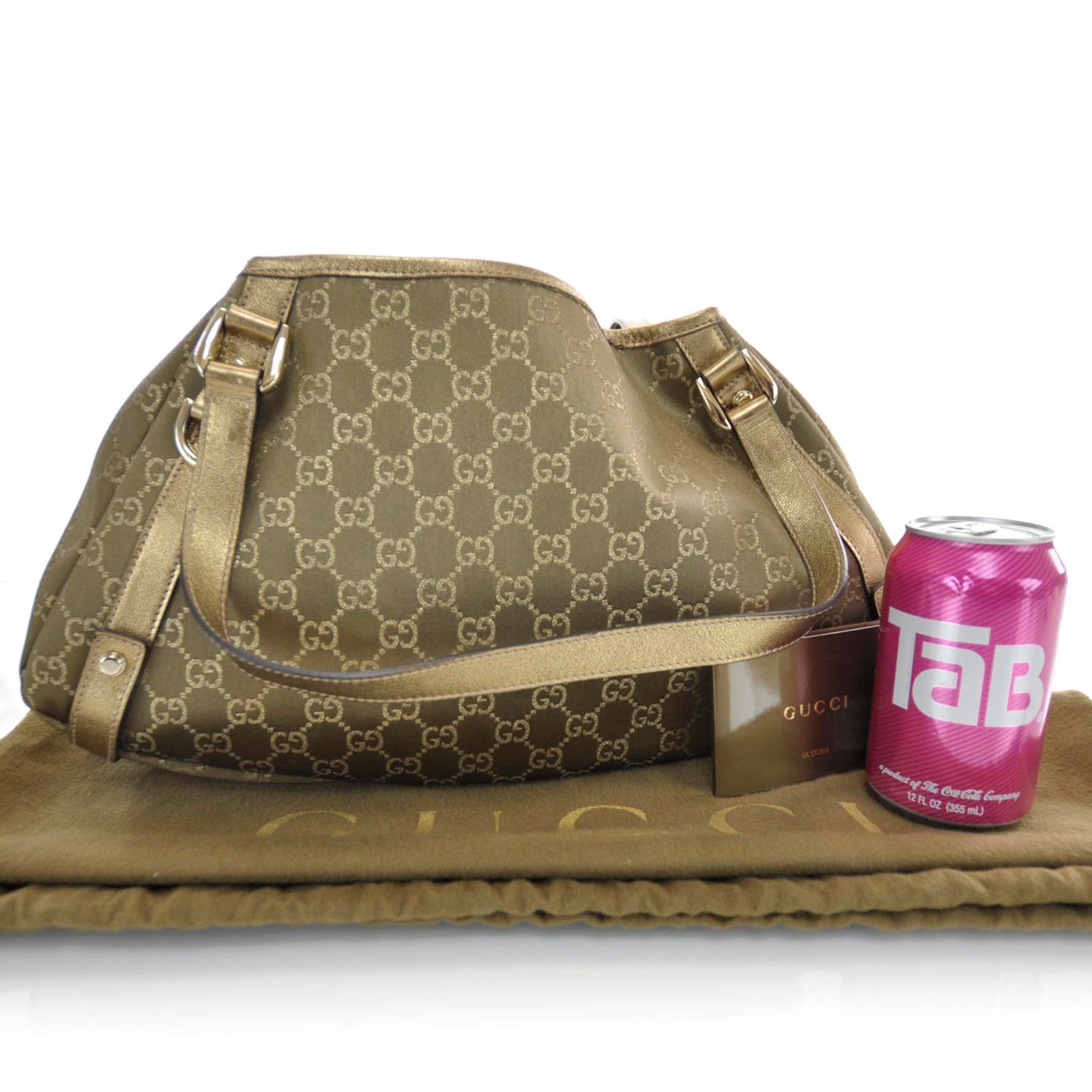 Satin Monogram Medium Abbey Shoulder Bag Bronze