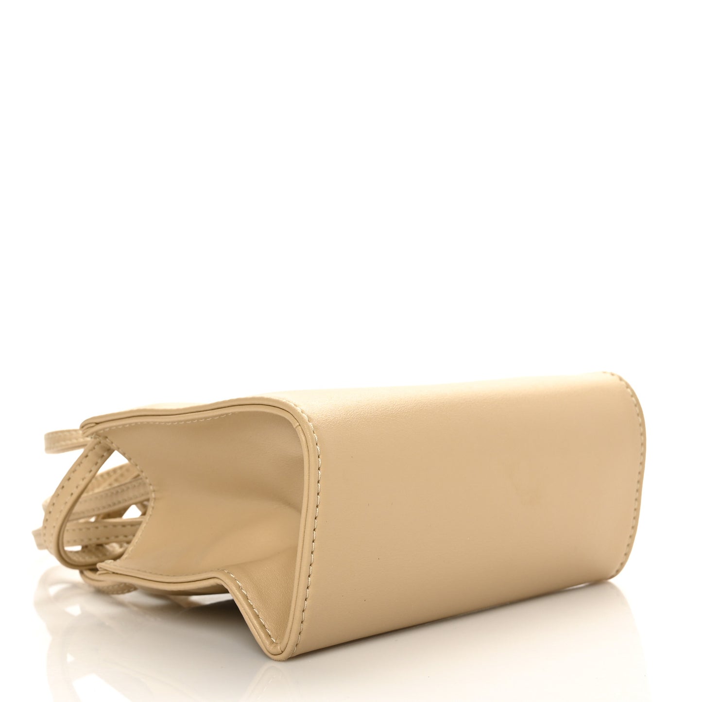 Vegan Leather Small Shopping Bag Cream
