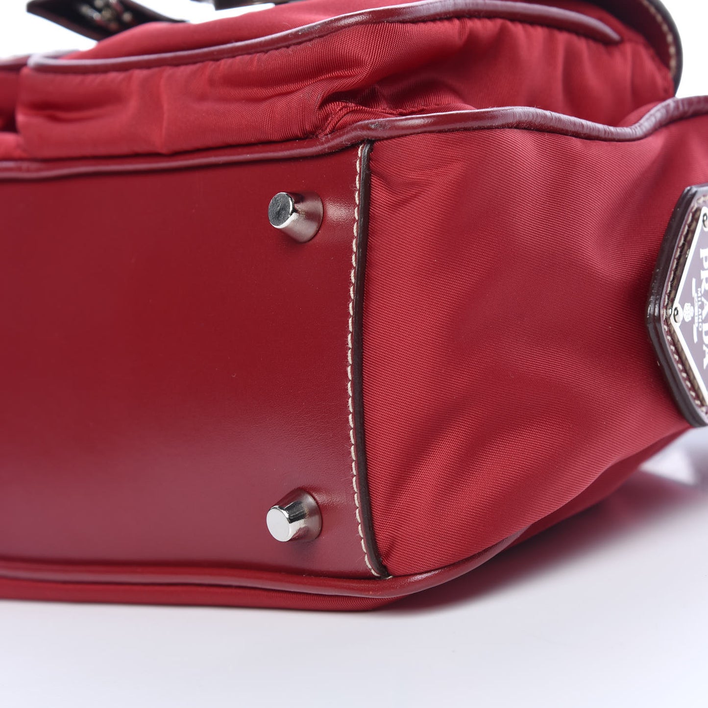 Tessuto Nylon Front Pocket Tote Cherry