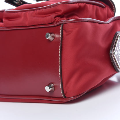 Prada Tessuto Nylon Front Pocket Tote Cherry 9 of 10