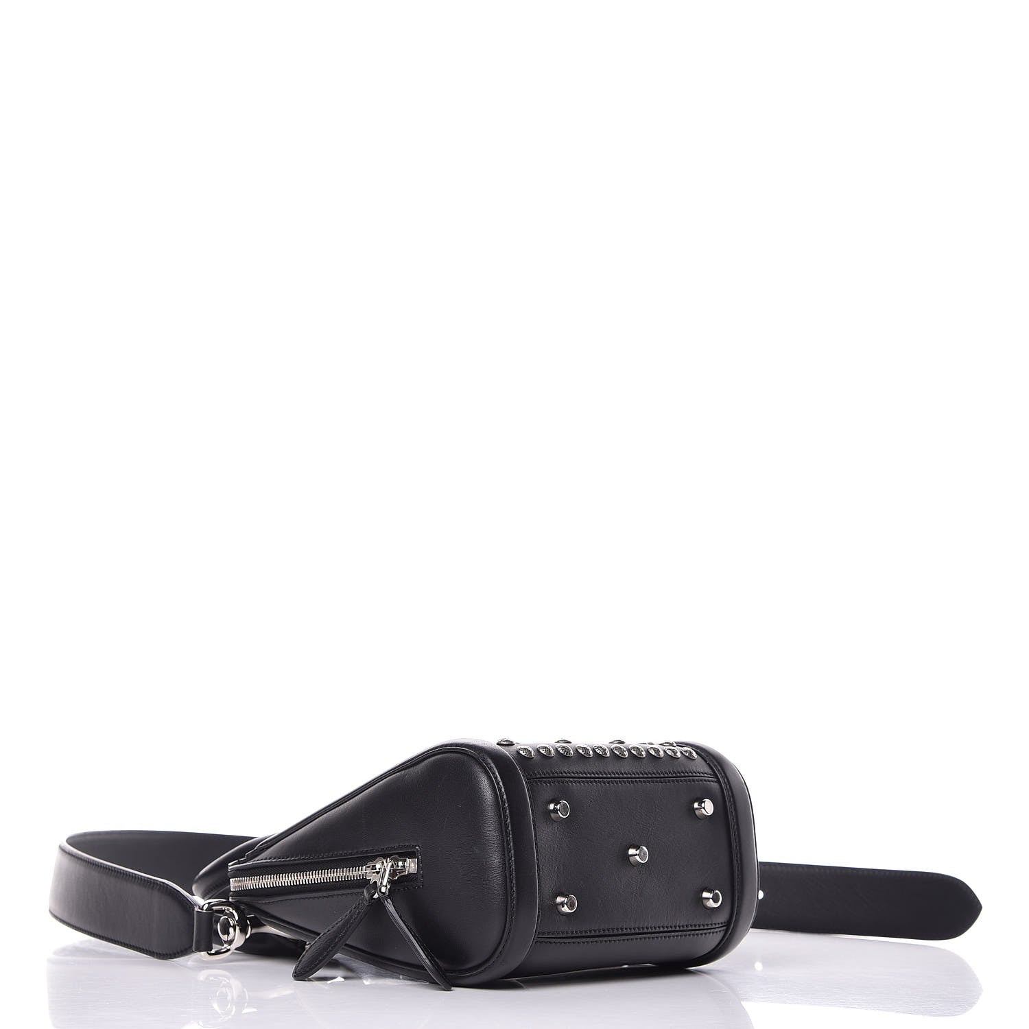 Alexander McQueen Calfskin Studded Crystal Embellished Mini Heroine Black 4 of 9