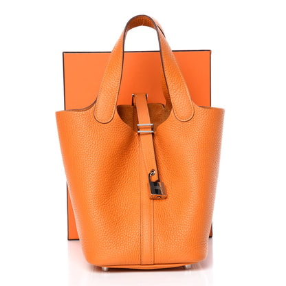 Hermes Taurillon Clemence Picotin Lock 18 PM Abricot 8 of 8