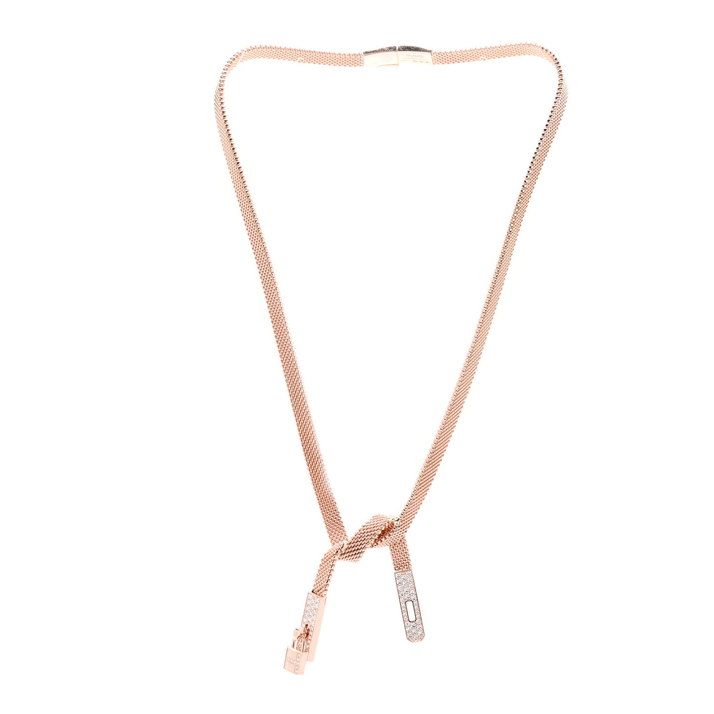 18K Rose Gold Diamond Kelly Gavroche Necklace XS