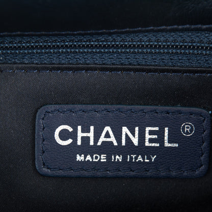 Chanel Satin Sequin Medium Classic Flap Blue 7 of 8