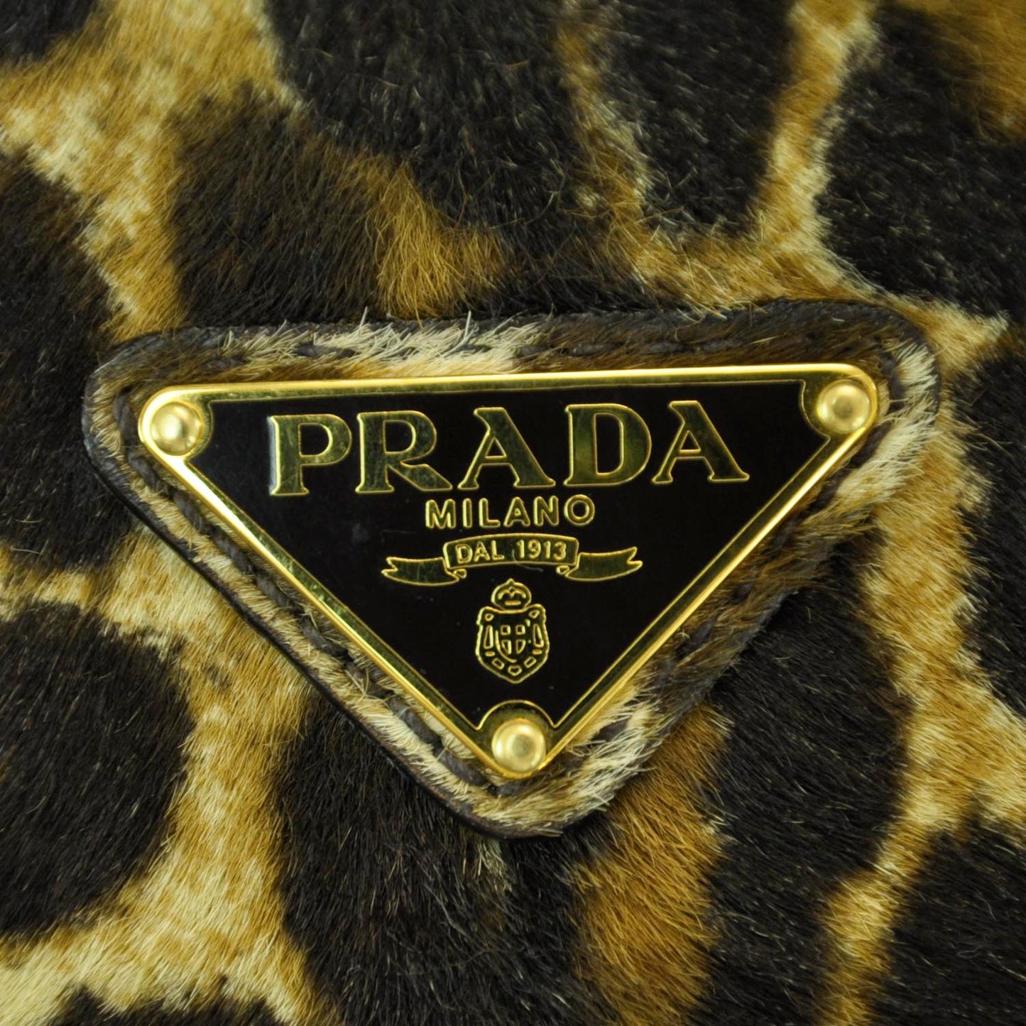 Calf Hair Leopard Print Shoulder Bag