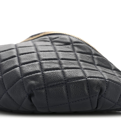 Chanel Calfskin Quilted Banane Waist Bag Fanny Pack Navy 10 of 13