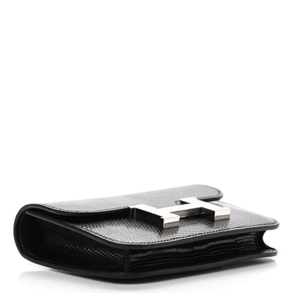 Hermes Lizard Constance Slim Wallet Black 5 of 8