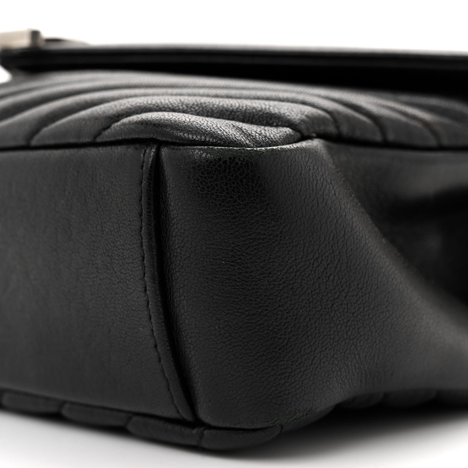 Saint Laurent Sheepskin Matelasse Chevron Monogram Medium College Bag Black 10 of 16