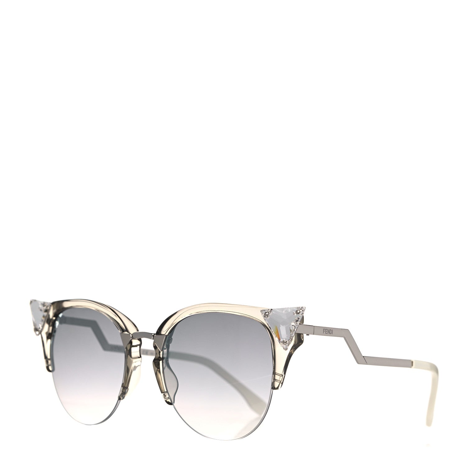 Fendi Iridia Cat Eye Sunglasses FF 0041/S Silver 1 of 12