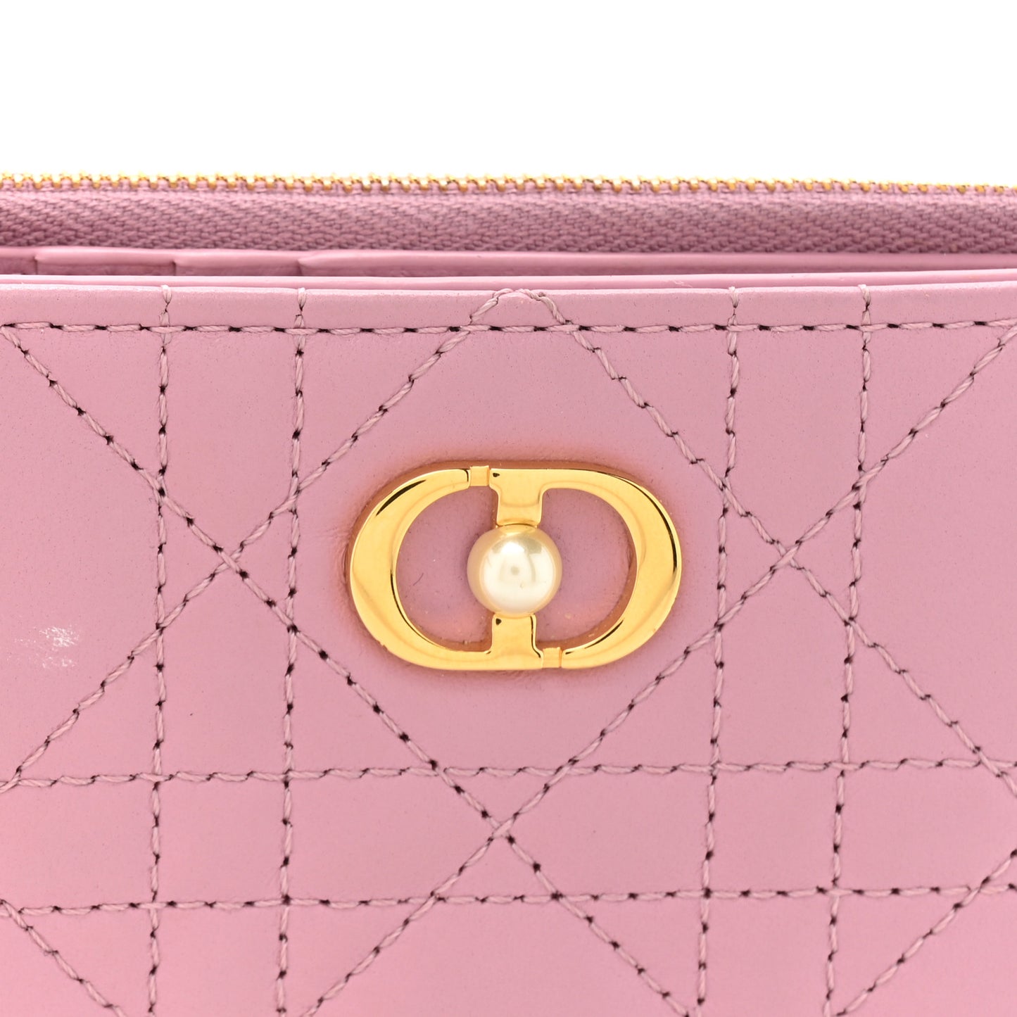 Lambskin Cannage Jolie Dahlia Wallet Cherry Blossom Pink