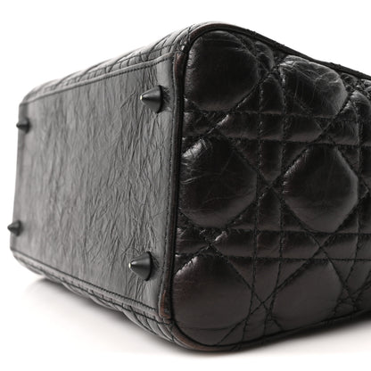 Christian Dior Crinkled Calfskin Cannage Medium Lady Dior Black 10 of 10