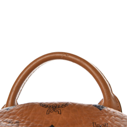 MCM Visetos Studded Small Stark M Logo Collection Backpack Cognac 10 of 15